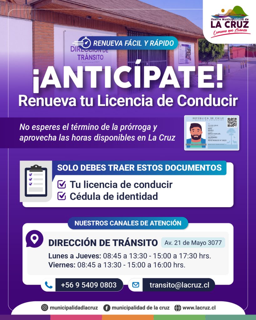 ¡Renueva tu licencia de conducir en La Cruz!